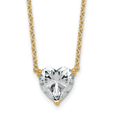 14k 3 1/2 carat Lab Grown Diamond VS+ F+ Heart Complete 18 inch Four Prong Pendant Necklace